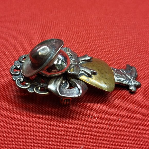 Vintage Girl in Cowboy Hat & Boots Cow Girl Pin Brooch - Picture 9 of 11